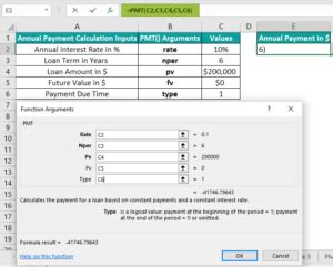 Using PMT Function Excel 的图像结果