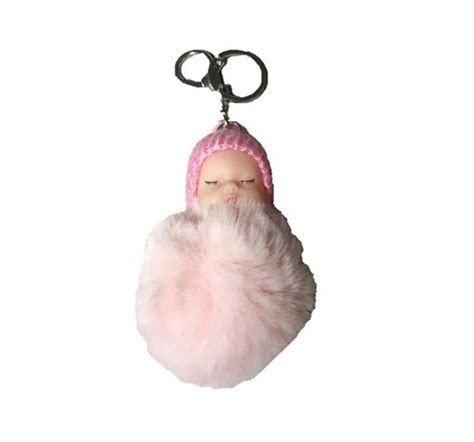 Shop Luvley Pastel Pink Baby Pompom Keyring Toileteries and Makeup for ...