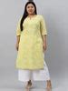 Buy Plus Size Yellow Printed Cotton Kurta Online at Rs.779 | Libas