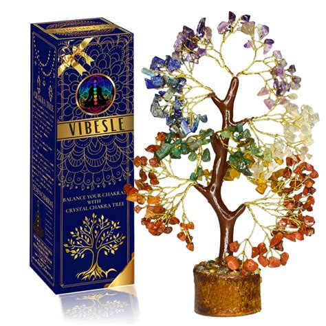 Buy VIBESLE Seven Chakra Crystal Tree - Positive Energy Feng Shui Tree ...