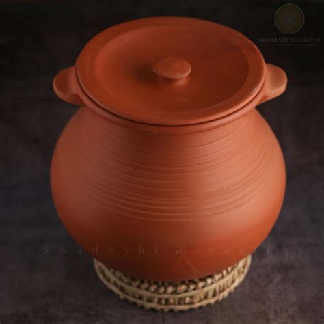 Unglazed Clay Pot For Cooking & Serving with Lid/ Handmade Earthen Kad ...