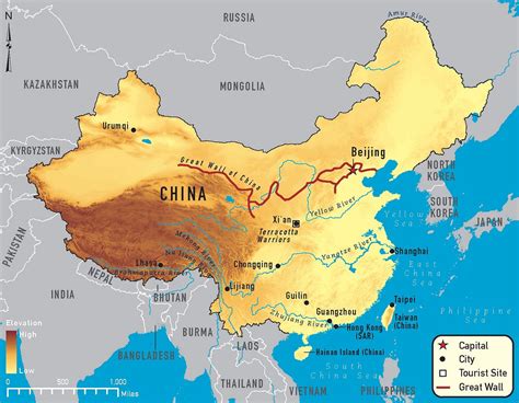 Great Wall Of China On Map