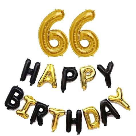 Hirva 66th Birthday Decorations Combo – Happy Birthday Foil Balloon and ...