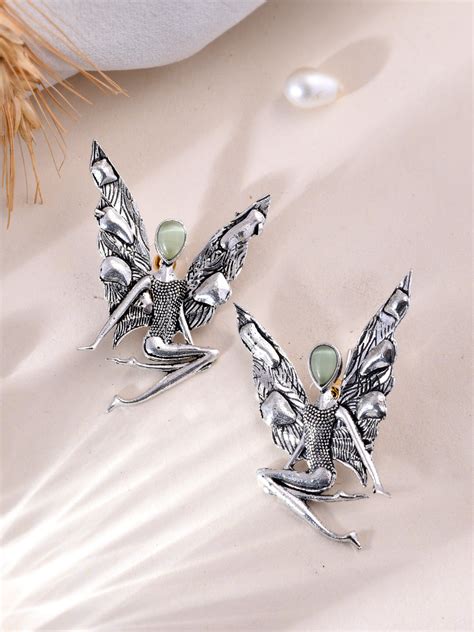 Buy Silver Plated Angel Earrings for Women Online at Silvermerc ...