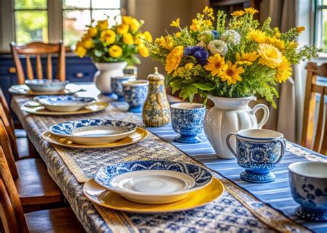 https://thumbs.dreamstime.com/b/stunning-blue-yellow-table-setting-documentary-photography-showcase-cozy-dining-stylish-gatherings-vibrant-featuring-351909608.jpg