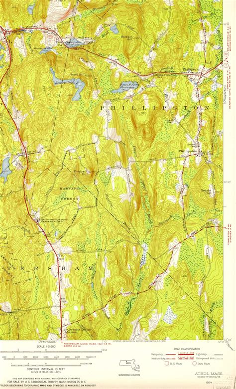 Historic USGS Maps of Athol, Massachusetts Quadrangle – Massachusetts ...