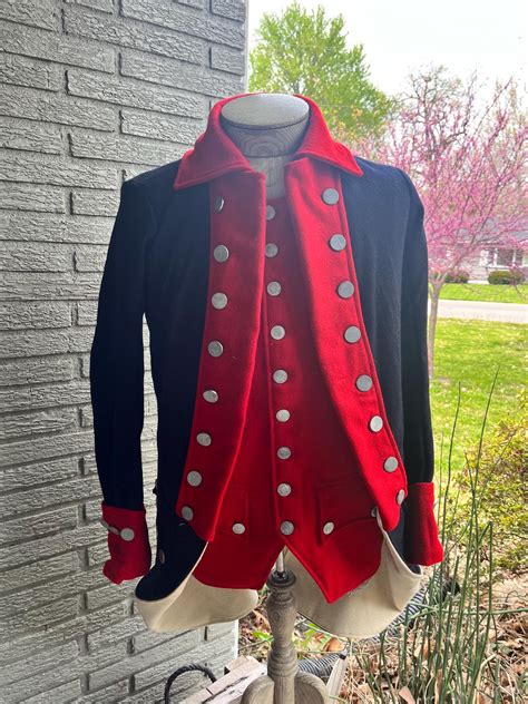 Continental Army Regimental Coat Revolutionary War Blue with red facings