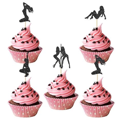KakaSwa 24pcs Pole Dancing Cupcake Topper, Dancers Cake Picks for ...