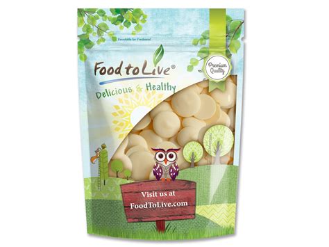 foodtolive Raw Cacao Butter Wafers – Pure, Cold-Pressed, Unfiltered, Unrefined, Non-Deodorized ...