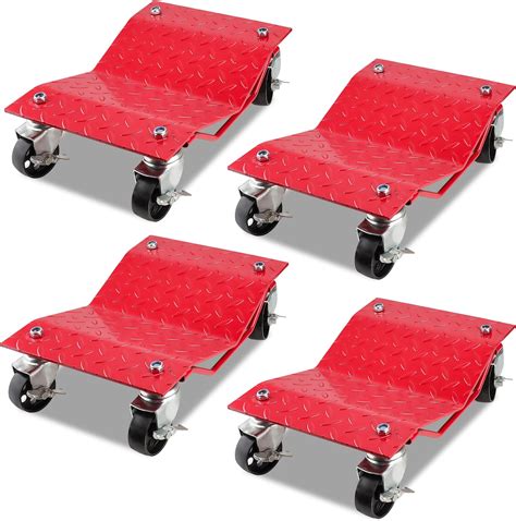 Amazon.com: Heavy Duty Wheel Dolly Set - 4 Piece Car Moving Dollies, 6000 lbs Capacity, Steel ...