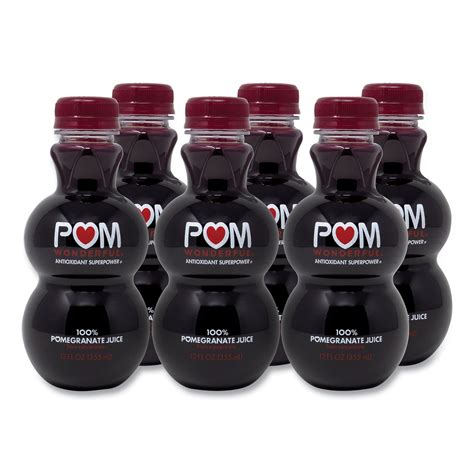 POM Wonderful 100% Pomegranate Juice, 12 oz Bottle, 6/Pack - Walmart.com