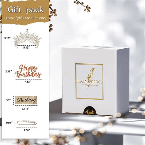 Buy Birthday Crown for Women, 4 Pieces Birthday Sash for women, Silver ...