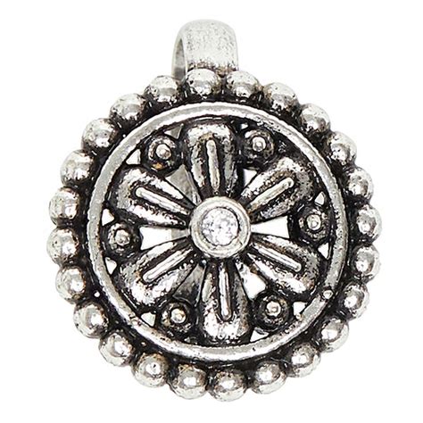 Indie Collectibles Round Shaped Oxidised Silver Nose Pin – VOYLLA