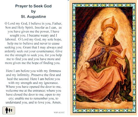 Prayer Holy Card St Augustine Laminated - Wbp-augst - Augustine