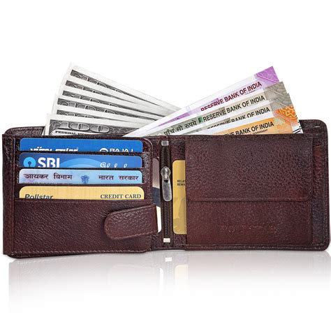 Buy POLLSTAR RFID secure genuine Leather Wallet with Side Flip Double ...