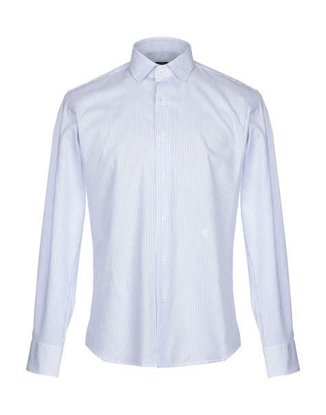 Tru Trussardi Striped Shirt In Azure | ModeSens | Striped shirt ...