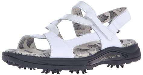 Buy Golfstream Women's Spike Sandal Golf Shoe, Glitter White/Crystal ...
