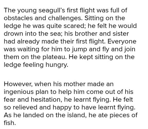 describe the seagull first flight - Brainly.in