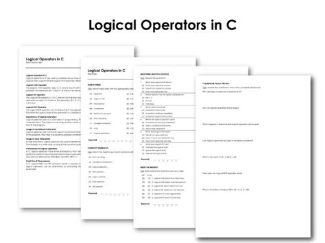 Logical Operators in C with Example Program 的图像结果