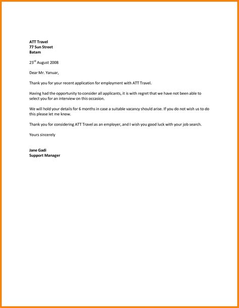 New Job Rejection Letters you can download for full letter/resume ...