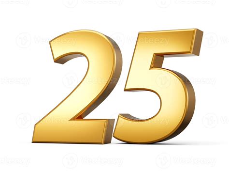 dorado metálico número 25 veinte cinco, blanco antecedentes 3d ...