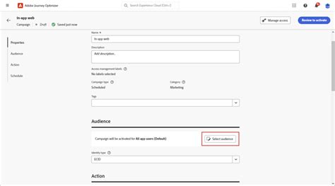 Configure the Web In-app channel | Adobe Journey Optimizer