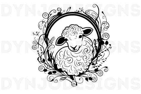 Lamb Head Clipart Black And White