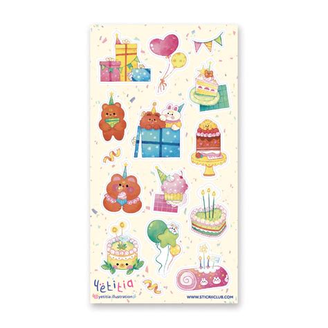 Cutie Birthday Bash Sticker Sheet – STICKII