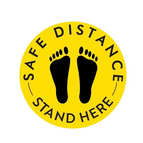 SIGN EVER Safe Distance Stand Here Information Printed Sign Sticker ...
