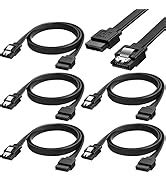 Storite 5-Pack 45cm SATA 3 6.0 Gbps Data Cable with Locking Latch for ...