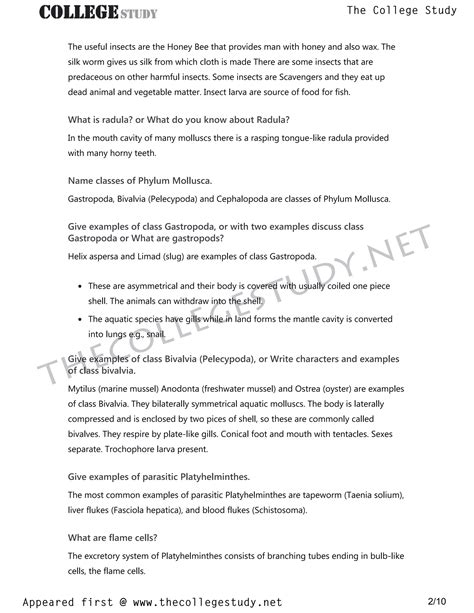 4 chap 10 (kingdom animalia) f.sc 1st year biology helping notes | PDF - phylum of honey bee