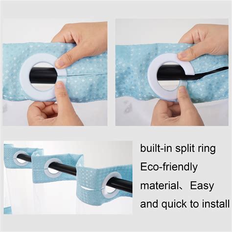 Ikfashoni Hookless Shower Curtain with Snap in Liner,Blue Waffle Weave ...