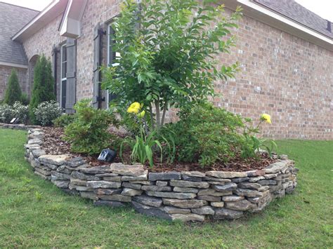 DIY Stone Flowerbed Border