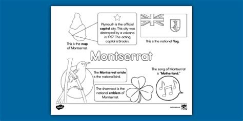Montserrat Facts Coloring Sheet