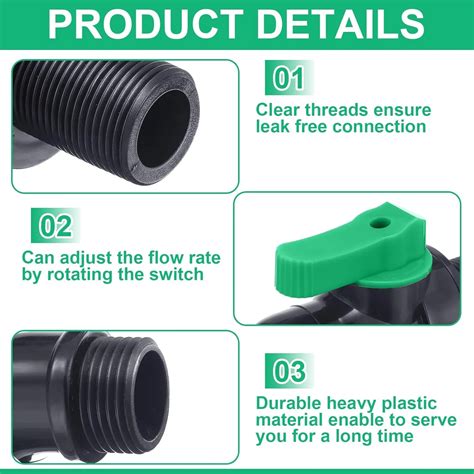 3 Sets Rain Barrel Spigot Kit 3/4" High Flow Water Barrel Faucet 3/4 ...
