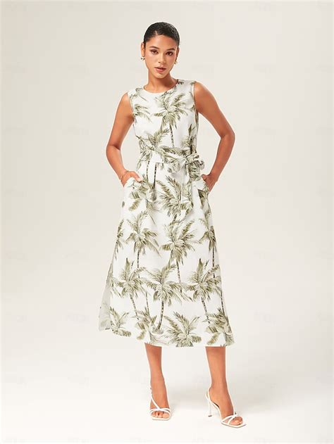 Linen-Like Sleeveless Midi Dress Ador Green 2025 $57.00 XS S M L XL 2XL ...