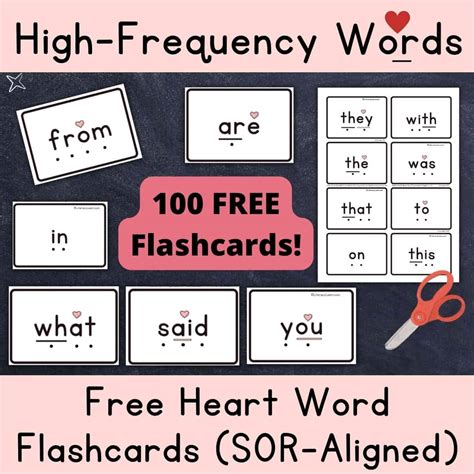 Kindergarten High Frequency Word Cards