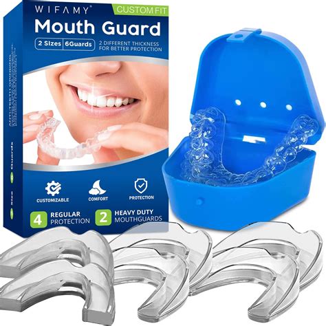 Wifamy Mouth Guard for Clenching Teeth at Night, Sport Athletic, Whitening Tray, Including 4 ...