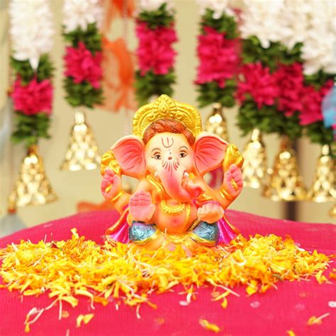 Bal Ganpati Ganga Mitti Ganesha Clay Murti 6 inch | Immersible & Eco ...