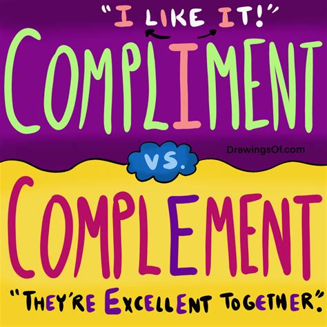 Compliment vs. Complement: the Difference, Illustrated - Drawings Of...