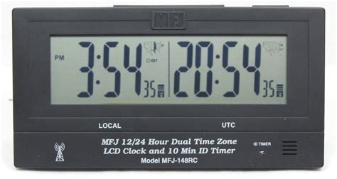 MFJ-148RC - Ham Radio DUAL TIME LCD CLOCK, ATOMIC W/GMT ZONE, ID TIMER ...