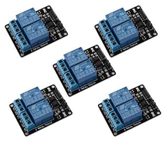REES52 5Pcs 5V 2 Channel 5V Relay Module with Optocoupler Low Level ...
