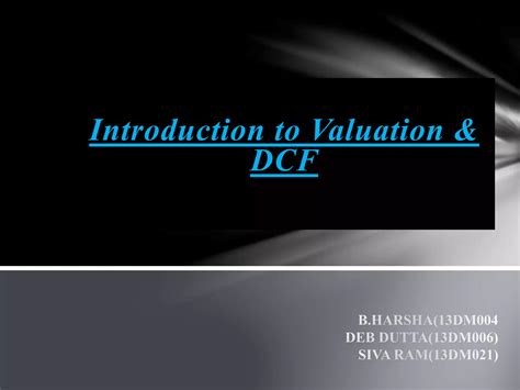 Introduction to valuation and DCF | PPTX