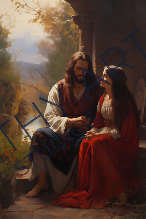 Jesus and Mary Magdalene Oil Painting, Sacred Embrace (digital Download ...