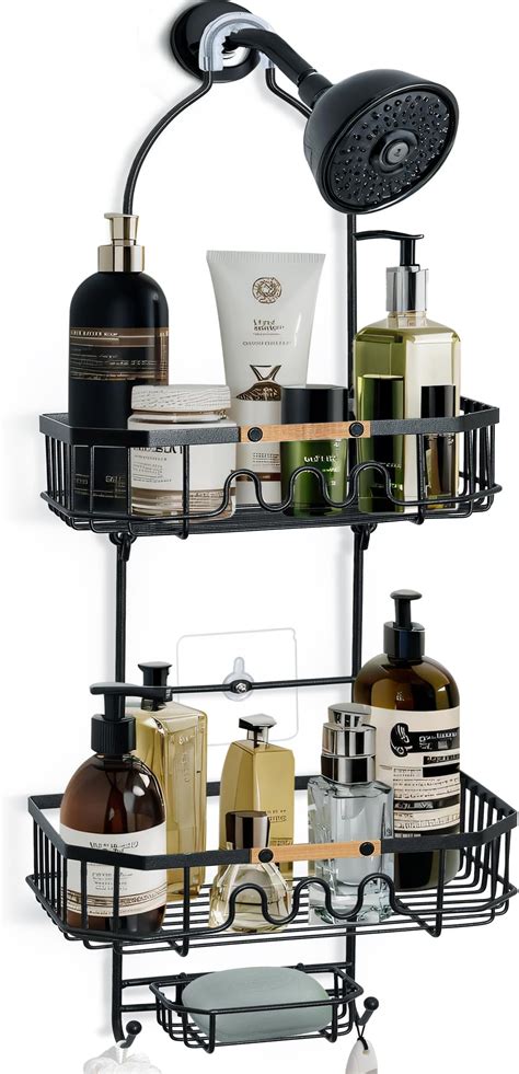 Amazon.com: AHNR Bathroom Hanging Shower Caddy Over Shower Head ...