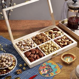 HyperFoods HF-RF-WB-M6-PRMUM-LID-DIWALI Wooden Gift Box Price in India ...