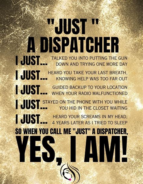 Just a Dispatcher - Appreciation Quote Poster