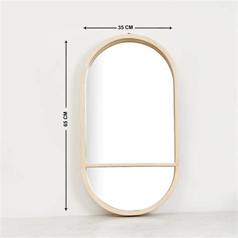 Buy Mendoz - Beige Solid Oval Glass Wall Mirror from Home Centre at ...