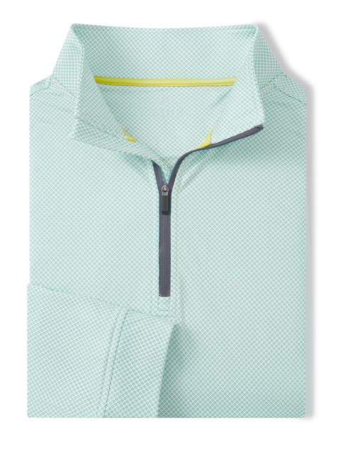 DTWOOO | Print Performance Golf Quarter Zip For Men-Green Plant | Men's ...