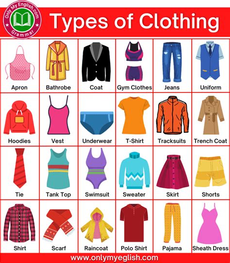Types of Clothes 的图像结果